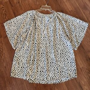 Elegant Black and White Polka Dot Blouse
